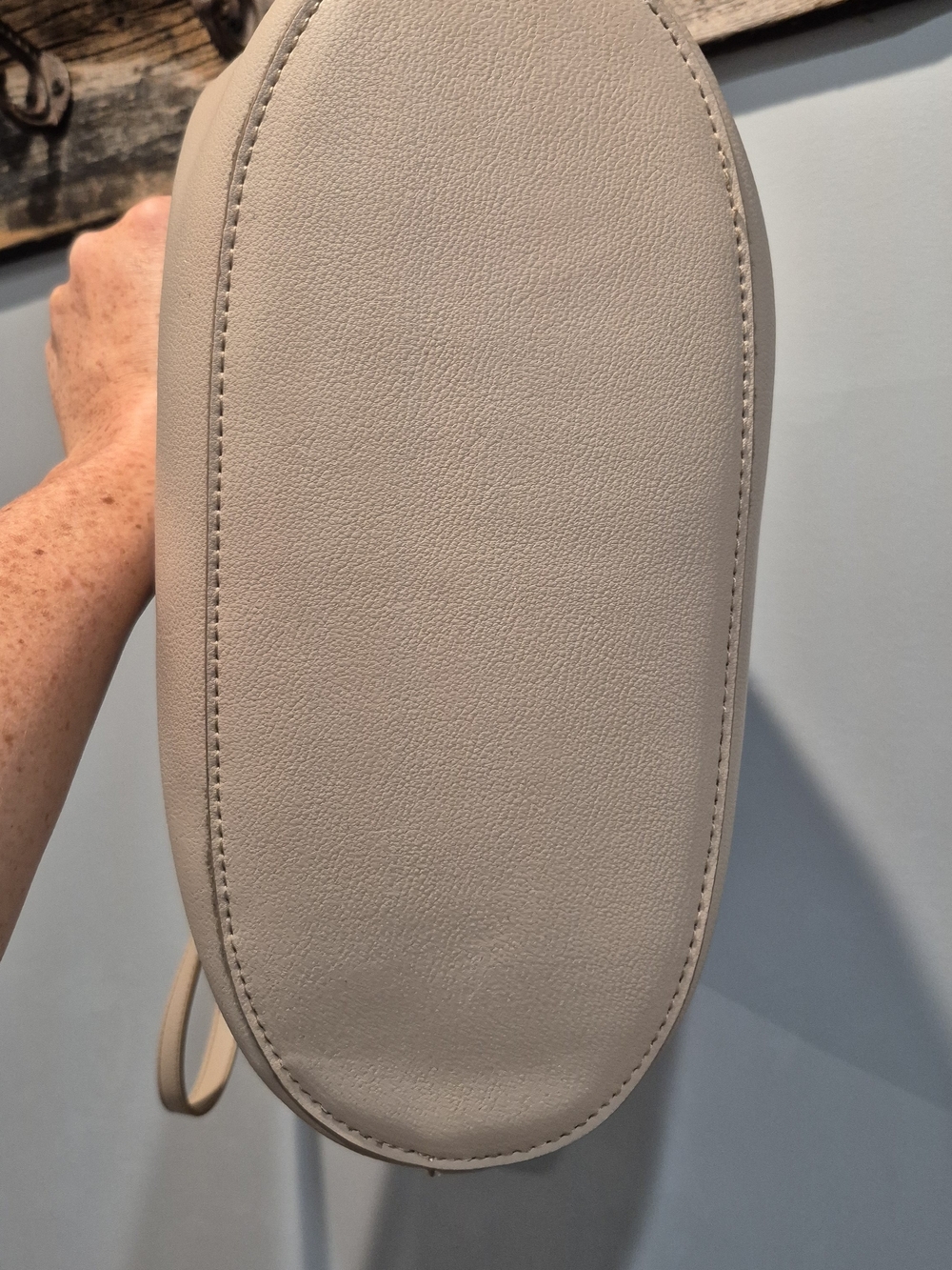 Joe Fresh Blush Beige Structured Faux Leather Tote Bag - Picture 7 of 11
